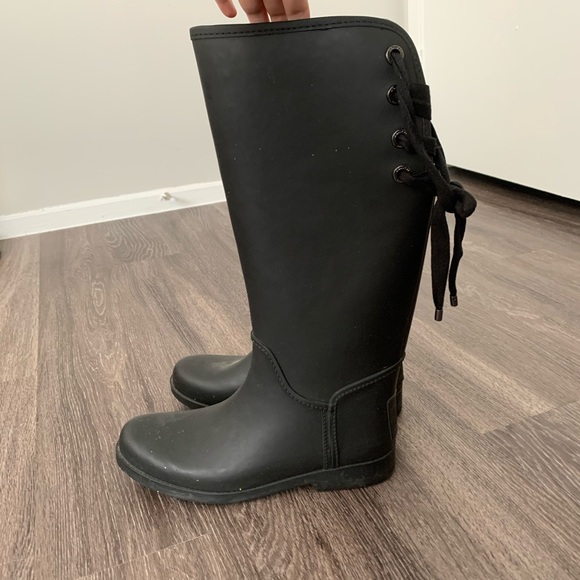 Coach Shoes - Coach Black Tristee Lace Up Rain Boots
